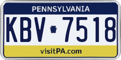 PA license plate KBV7518