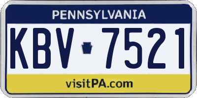 PA license plate KBV7521