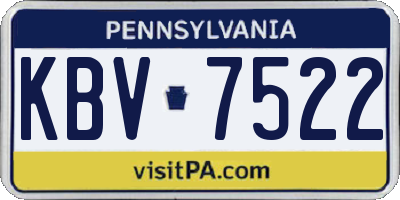 PA license plate KBV7522