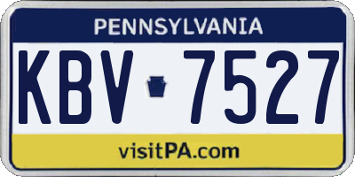 PA license plate KBV7527