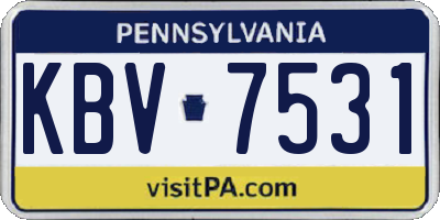 PA license plate KBV7531