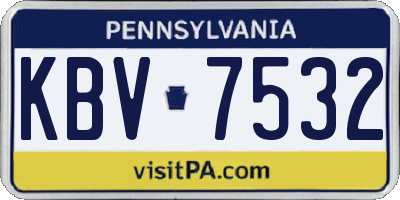 PA license plate KBV7532