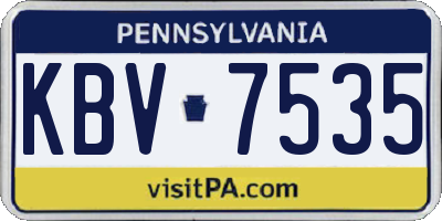 PA license plate KBV7535