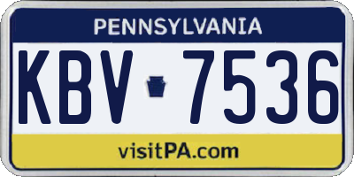 PA license plate KBV7536