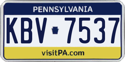 PA license plate KBV7537