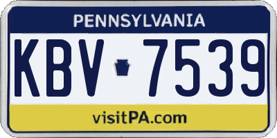 PA license plate KBV7539