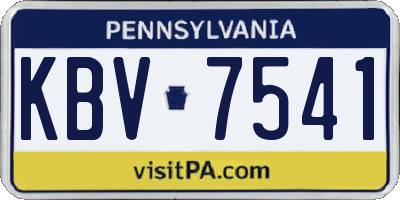 PA license plate KBV7541