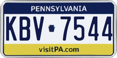 PA license plate KBV7544