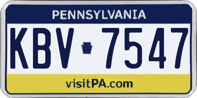 PA license plate KBV7547