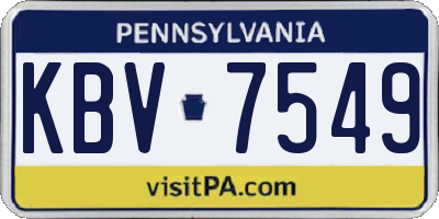 PA license plate KBV7549