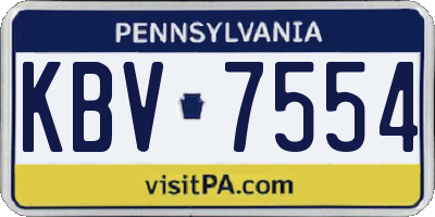 PA license plate KBV7554