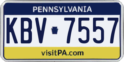 PA license plate KBV7557