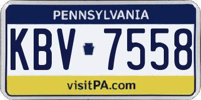 PA license plate KBV7558