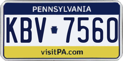 PA license plate KBV7560