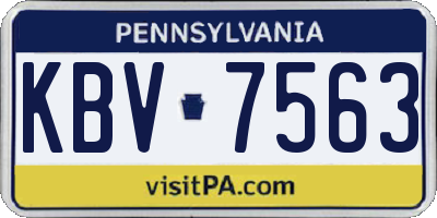 PA license plate KBV7563