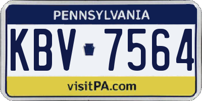 PA license plate KBV7564