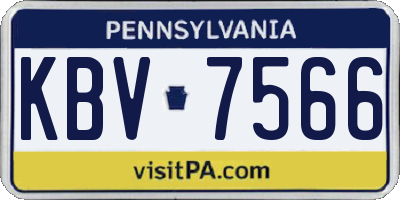 PA license plate KBV7566