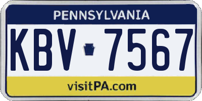 PA license plate KBV7567