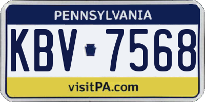 PA license plate KBV7568