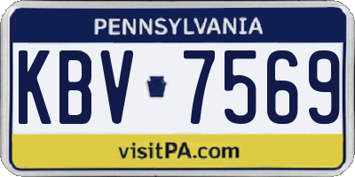 PA license plate KBV7569