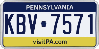 PA license plate KBV7571