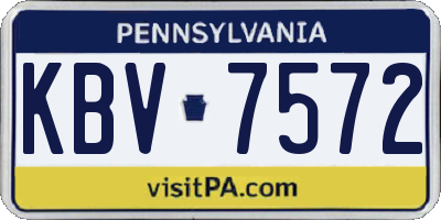 PA license plate KBV7572