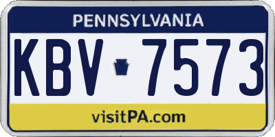 PA license plate KBV7573