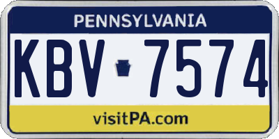 PA license plate KBV7574