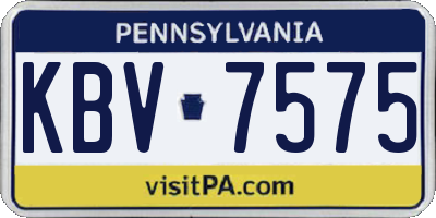 PA license plate KBV7575