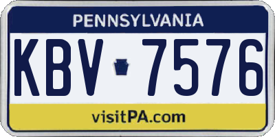 PA license plate KBV7576