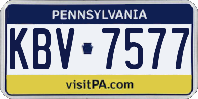 PA license plate KBV7577