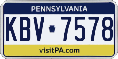 PA license plate KBV7578