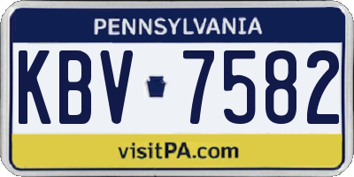 PA license plate KBV7582