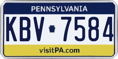 PA license plate KBV7584