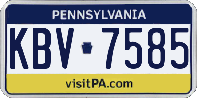 PA license plate KBV7585