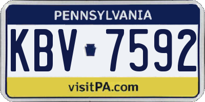 PA license plate KBV7592