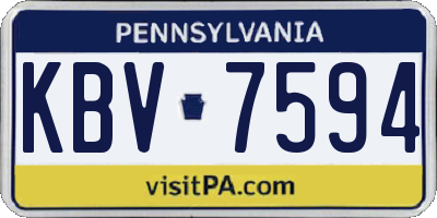PA license plate KBV7594