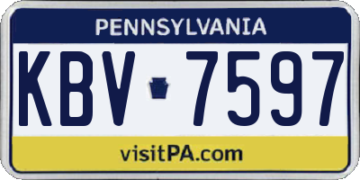 PA license plate KBV7597