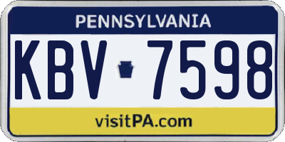 PA license plate KBV7598