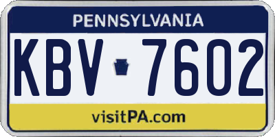PA license plate KBV7602