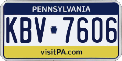 PA license plate KBV7606