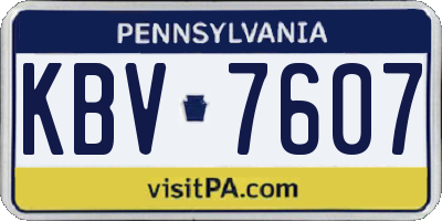 PA license plate KBV7607