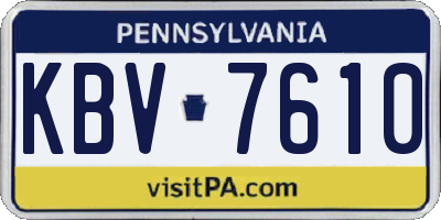 PA license plate KBV7610