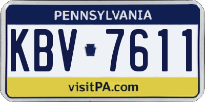 PA license plate KBV7611