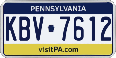 PA license plate KBV7612