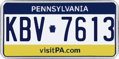 PA license plate KBV7613