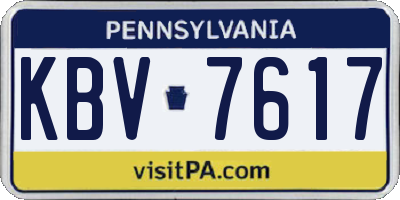 PA license plate KBV7617
