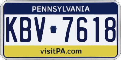PA license plate KBV7618