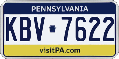 PA license plate KBV7622