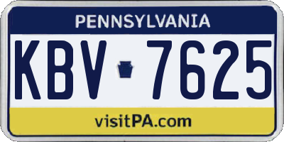 PA license plate KBV7625